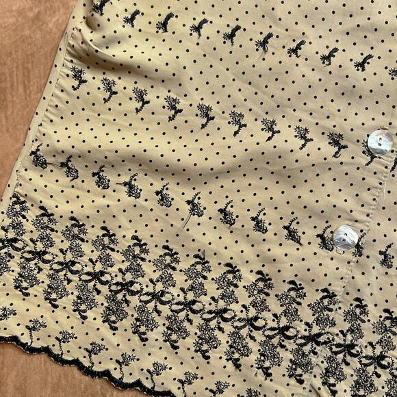 Kathie Lee Vintage 90s Floral Bow Embroidered Button Up Shirt Blouse Coquette - Picture 4 of 8